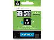 Dymo 45800 Black on Clear D1 Label Tape 0.75 Width x 23 ft Length 1 Each Polyester Thermal Transfer Clear