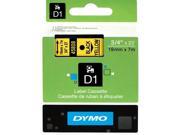 Dymo 45808 Black on Yellow D1 Label Tape 0.75 Width x 23 ft Length 1 Each Polyester Thermal Transfer Yellow