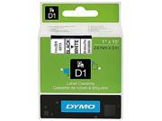 Dymo 53713 Black on White D1 Label Tape 1 Width x 23 ft Length 1 Each White