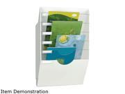 Wall File White Body Crystal Dividers 6 Comp White