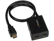 StarTech ST122HD4KU HDMI Splitter 1 In 2 Out - 4k 30 Hz - 2 Port - Supports 3D video - Powered HDMI Splitter - HDMI Audio Splitter
