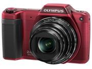 OLYMPUS SZ-15 V102110RU010 Red 16 MP Wide Angle Digital Camera with Mini Tripod and Carrying Case HDTV Output