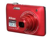 Nikon COOLPIX S4100 Red 14.0 MP 26mm Wide Angle Digital Camera