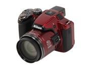 Nikon Coolpix P510 Red 16.1 MP 24mm Wide Angle Digital Camera HDTV Output