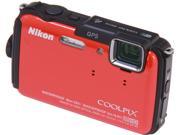 Nikon COOLPIX AW110 Orange 16 MP Waterproof Shockproof Digital Camera