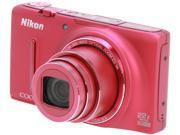 Nikon COOLPIX S9500 Red 18.1 MP Digital Camera