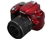 Nikon D3300 1533 Red Digital SLR Camera with 18-55mm VR Lens