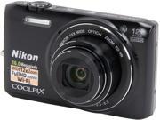 Nikon COOLPIX S6800 26442 Black 16 MP 25mm Wide Angle Digital Camera HDTV Output
