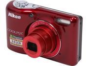 Nikon COOLPIX L30 26438 Red 20.1 MP 26mm Wide Angle Digital Camera