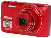 Nikon COOLPIX S6800 26443 Red Digital Camera
