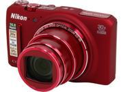 Nikon COOLPIX S9700 26470 Red 16.0 MP Digital Camera HDTV Output