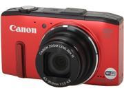 Canon Powershot SX280 HS Red 12.1 MP 25mm Wide Angle Digital Camera HDTV Output