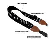 Accessory Power TrueSHOT DSLR Camera Neck Strap Polka Dot with Accessory Storage Pockets by USA Gear Works with Canon Nikon Sony and More Cameras