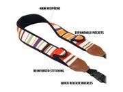 Accessory Power TrueSHOT Camera Neck Strap with Vintage Striped Neoprene Quick Release Clips Storage Pockets by USA GEAR Works with Canon Nikon Sony and