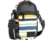 Compact Camera Case Bag Striped with Rain Cover and Shoulder Sling by USA GEAR