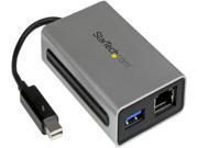StarTech.com Thunderbolt to Gigabit Ethernet plus USB 3.0 Thunderbolt Adapter