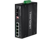 TRENDnet TI UPG62 6 Port Hardened Industrial Gigabit Ultra PoE DIN Rail Switch