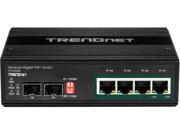 TrendNet TI PG62B 6 Port Industrial Gigabit PoE DIN Rail Switch 12 â€“ 56V