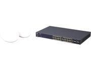 N EGS7228PKit 24 Port Gigabit PoE Layer 2 Managed Switch EAP600 N600 Wireless Dual Band Gigabit Access Point