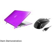 INSTEN Purple Snap in Rubber Case Cover with optical mouse for Apple MacBook Air Model 1997686