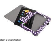 Insten 1901501 Folio Stand Leather Case for Amazon Kindle Fire HDX 7-inch, Purple/ White Dot
