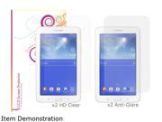 rooCASE Samsung Galaxy Tab 3 Lite 7.0 4-Pack Screen Protector (x2 HD Clear, x2 Anti Glare) RC-GALX7-LITE-AGHD