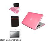 Insten Pink Crystal Cover + Screen Protector + Keyboard Skin + Sleeve Case For Macbook Pro 13.3