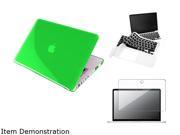 Insten Clear Green Snap-in Case + Clear Screen Protector + Clear / Black Keyboard Full Skin Shield for Apple MacBook Pro 13 inch 1042346