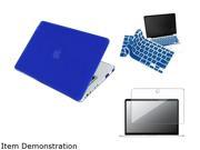 Insten Dark Blue Snap-in Rubber Case + Dark Blue Keyboard Skin Shield + Clear Screen Protector for Apple Macbook Pro 13 inch 1042349