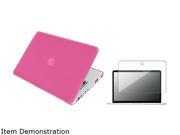 Insten Pink Snap-in Rubber Coated Case + Clear Screen Protector for Apple MacBook Pro 13 inch 1042367