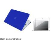 Insten Dark Blue Snap-in Rubber Coated Case with Clear Screen Protector for Apple Macbook Pro 13 inch 1042368