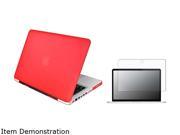Insten Red Snap-in Rubber Coated Case + Anti-Glare Screen Protector for Apple Macbook Pro 13 inch 1042375