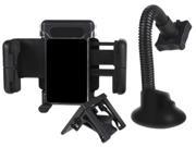 Insten Black Universal Swivel Windshield Phone Holder Compatible with Samsung© Galaxy S IV S4 i9500 Black 1068210