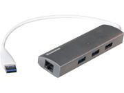Diamond Multimedia USB303HE 3 port SuperSpeed USB 3.0 Hub with 10 100 1000Mbps Gigabit Ethernet Port Mini Docking Station