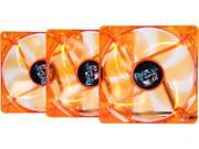 APEVIA AF312L OG 120mm 4pin 3pin Ultra Silent Orange LED Case Fan 3 pk