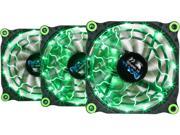 APEVIA 312L DGN Green LED 4pin 3pin Case Fan w 15x Anti Vibration Rubber Pads 3 in 1 pack Retail