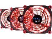 APEVIA 312L DRD Red LED 4pin 3pin Case Fan w 15x Anti Vibration Rubber Pads 3 in 1 pack Retail