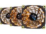 APEVIA 312L DYL Yellow LED 4pin 3pin Case Fan w 15x Anti Vibration Rubber Pads 3 in 1 pack Retail