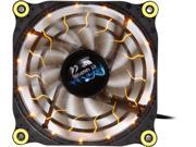 APEVIA 12L DYL Yellow LED 4pin 3pin Case Fan w 15x Anti Vibration Rubber Pads Retail