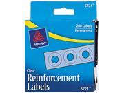 Avery 05721 Hole Reinforcements 1 4 Diameter Clear 200 Pack