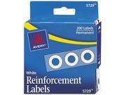 Avery 05729 Hole Reinforcements 1 4 Diameter White 200 Pack