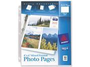Avery 13401 Photo Pages for Six 4 x 6 Mixed Format Photos 3 Hole Punched 10 Pack