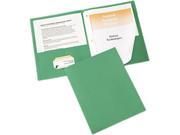 Avery 47977 Paper Two Pocket Report Cover Tang Clip Letter 1 2 Capacity Green 25 Box