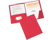 Avery 47979 Paper Two Pocket Report Cover Tang Clip Letter 1 2 Capacity Red 25 Box