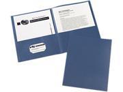 Avery 47985 Two Pocket Portfolio Embossed Paper 30 Sheet Capacity Dark Blue 25 Box