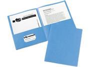 Avery 47986 Two Pocket Portfolio Embossed Paper 30 Sheet Capacity Light Blue 25 Box