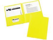 Avery 47992 Two Pocket Embossed Paper Portfolio 30 Sheet Capacity Yellow 25 Box