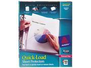 Avery 73802 Quick Top Side Loading Sheet Protectors Letter Diamond Clear 50 Box