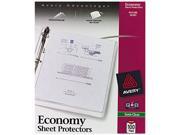 Avery 74101 Top Load Poly Sheet Protectors Economy Gauge Letter Semi Clear 100 Box