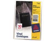 Avery 74806 Top Load Clear Vinyl Envelopes w Thumb Notch 4 x 6 Insert Size 10 Pack